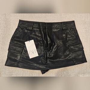 NWT Zara Leather Shorts/Skort